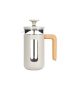 Caffettiera francese LC Pisa da 3 tazze con manico in legno color crema - 350 ml