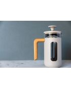 Caffettiera francese LC Pisa da 3 tazze con manico in legno color crema - 350 ml