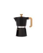 Italiaans koffiezetapparaat LC 6-kops, zwart houten handvat - 290 ml