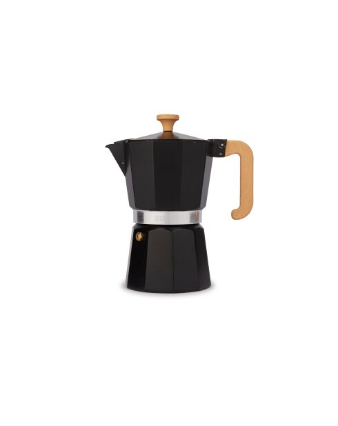 Italiaans koffiezetapparaat LC 6-kops, zwart houten handvat - 290 ml