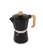 Italiaans koffiezetapparaat LC 6-kops, zwart houten handvat - 290 ml
