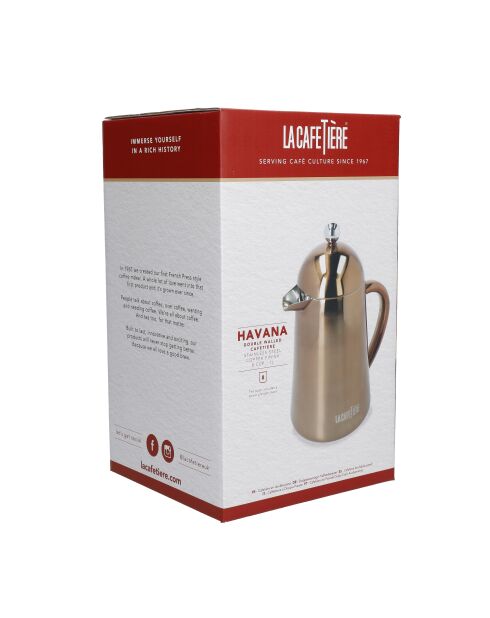 Havana French Press für 8 Tassen mit doppelter Kupferwand — 1 l