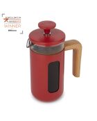 Caffettiera francese LC Pisa da 3 tazze con manico in legno rosso - 350 ml