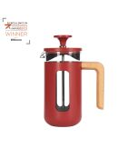 Caffettiera francese LC Pisa da 3 tazze con manico in legno rosso - 350 ml