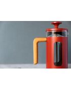 Caffettiera francese LC Pisa da 3 tazze con manico in legno rosso - 350 ml