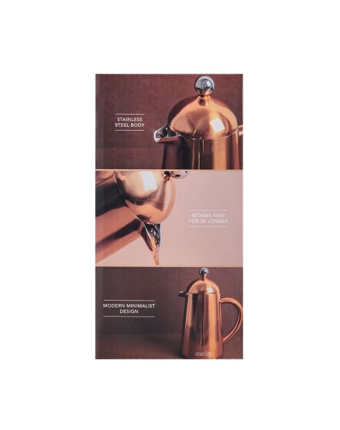 Havana Doppelwandige, verkupferte französische Presse für 3 Tassen, 350 ml