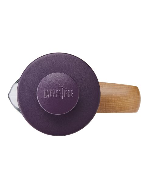 Caffettiera francese LC Pisa da 3 tazze con manico in legno viola - 350 ml