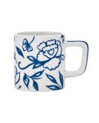 Tazza da espresso in ceramica LC, motivo floreale bianco - 120ml