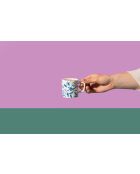 Tazza da espresso in ceramica LC, motivo floreale bianco - 120ml