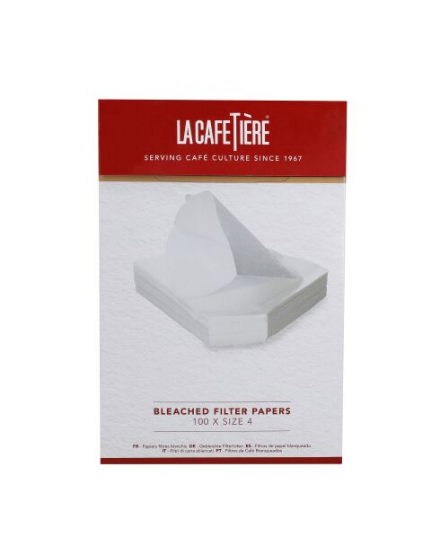 LC gebleichtes Filterpapier, Größe 4, Packung mit 100 Stück