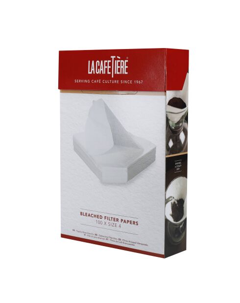 LC gebleichtes Filterpapier, Größe 4, Packung mit 100 Stück