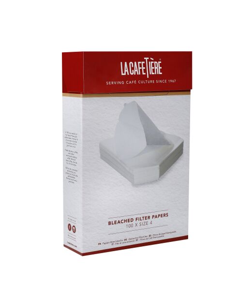 LC gebleichtes Filterpapier, Größe 4, Packung mit 100 Stück