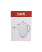 LC dubbelwandige Franse pers van zilverkleurig roestvrij staal met 8 kopjes - 1L