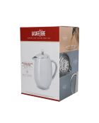 LC dubbelwandige Franse pers van zilverkleurig roestvrij staal met 8 kopjes - 1L