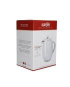 LC dubbelwandige Franse pers van zilverkleurig roestvrij staal met 8 kopjes - 1L