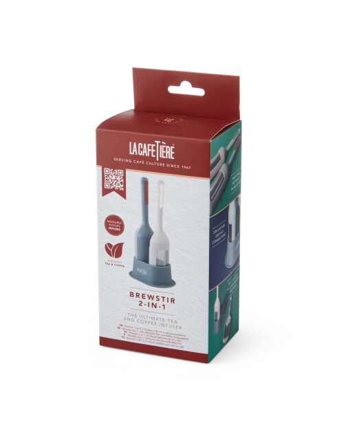 Infusor de té y café Brewstir LC gris, 17 x 4, 2 x 17 cm