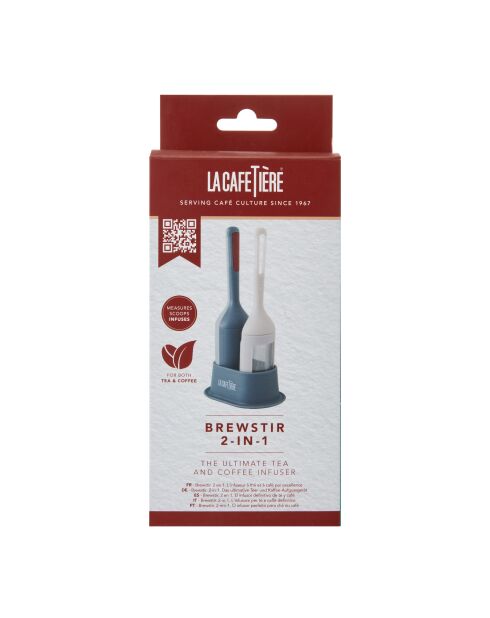 Infusor de té y café Brewstir LC gris, 17 x 4, 2 x 17 cm