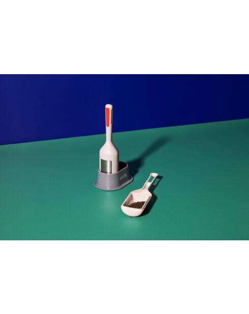 Brewstir grijze LC thee- en koffiezetter - 17x4,2x17 cm