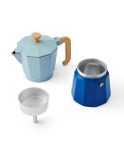 Cafetera italiana 6 tazas LC bicolor azul - 290 ml