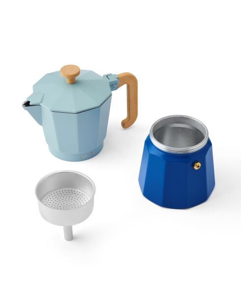 Italiaans koffiezetapparaat 6 kopjes LC bicolour blauw - 290 ml