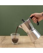 Cafetière italienne 9 tasses LC argentée - 470ml
