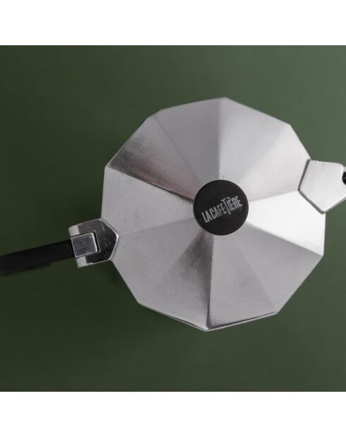 Cafetière italienne 9 tasses LC argentée - 470ml