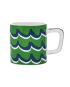 Tazza da caffè espresso in ceramica LC, motivo a spirale verde - 120ml