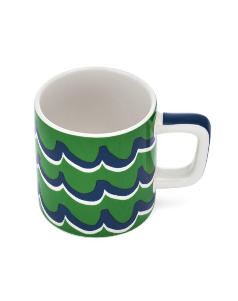 Tazza da caffè espresso in ceramica LC, motivo a spirale verde - 120ml