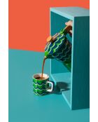 Tazza da caffè espresso in ceramica LC, motivo a spirale verde - 120ml