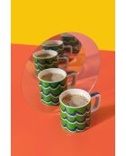Tazza da caffè espresso in ceramica LC, motivo a spirale verde - 120ml