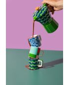 Tazza da caffè espresso in ceramica LC, motivo a spirale verde - 120ml