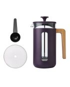 Caffettiera francese LC Pisa da 8 tazze con manico in legno viola - 1L