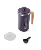 Caffettiera francese LC Pisa da 8 tazze con manico in legno viola - 1L