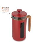 Caffettiera francese LC Pisa da 8 tazze con manico in legno rosso - 1L