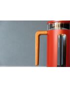 Caffettiera francese LC Pisa da 8 tazze con manico in legno rosso - 1L