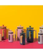 Caffettiera francese LC Pisa da 8 tazze con manico in legno rosso - 1L