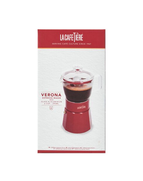 Caffettiera italiana 6 tazze LC Verona Gls rossa - 290ml