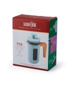 LC Pisa 3-kops koffiezetapparaat voor Franse pers met blauwe houten handgreep - 350 ml