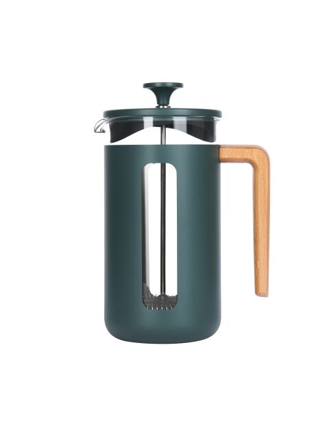 LC Pisa French Press Kaffeemaschine für 8 Tassen mit grünem Holzgriff — 1 l