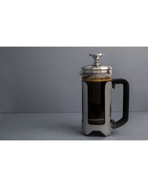 LC Roma French Press Kaffeebereiter für 3 Tassen, silberner Edelstahl, 350 ml