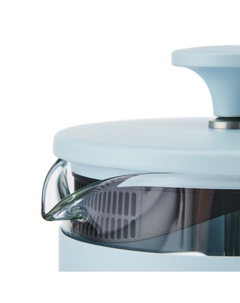 LC Pisa 8-kops koffiezetapparaat voor Franse pers met blauwe houten handgreep - 1L