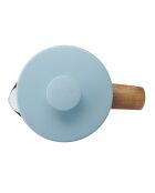 LC Pisa 8-kops koffiezetapparaat voor Franse pers met blauwe houten handgreep - 1L