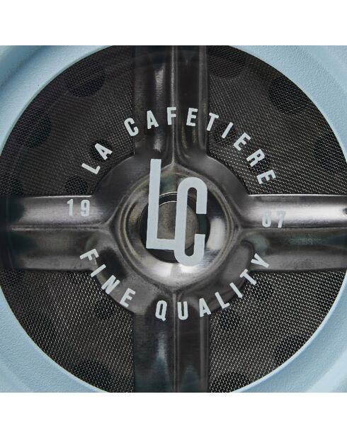 LC Pisa 8-kops koffiezetapparaat voor Franse pers met blauwe houten handgreep - 1L
