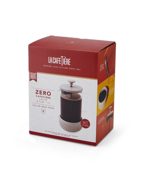 LC Zero Cream French Press Kaffeebereiter für 8 Tassen, 1 l