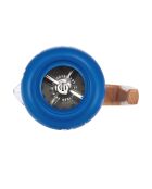 Caffettiera francese LC Pisa da 8 tazze in legno, fatta a mano con motivo floreale blu - 1L