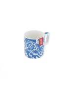 Tazza da caffè espresso in ceramica LC, motivo floreale blu - 120ml