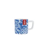 Tazza da caffè espresso in ceramica LC, motivo floreale blu - 120ml