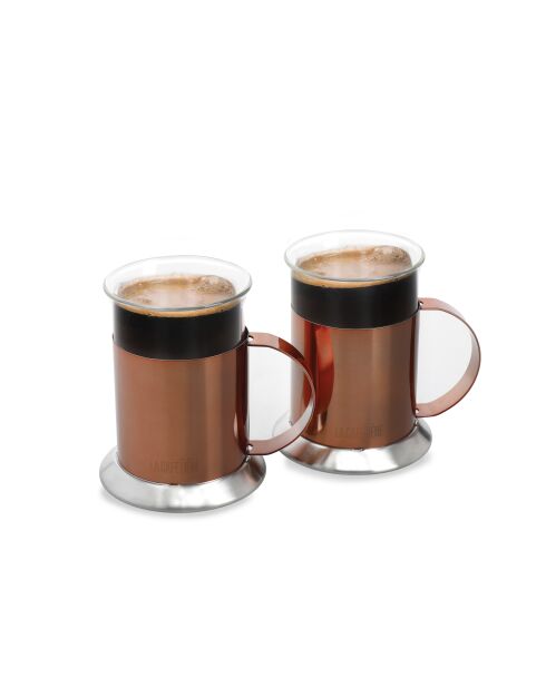 Set di 2 bicchieri in vetro LC rame - 300 ml