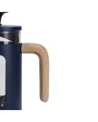 LC Pisa French Press Kaffeemaschine für 3 Tassen mit marineblauem Holzgriff, 11,3 x 7 x 16,5 cm
