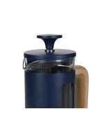 LC Pisa French Press Kaffeemaschine für 3 Tassen mit marineblauem Holzgriff, 11,3 x 7 x 16,5 cm